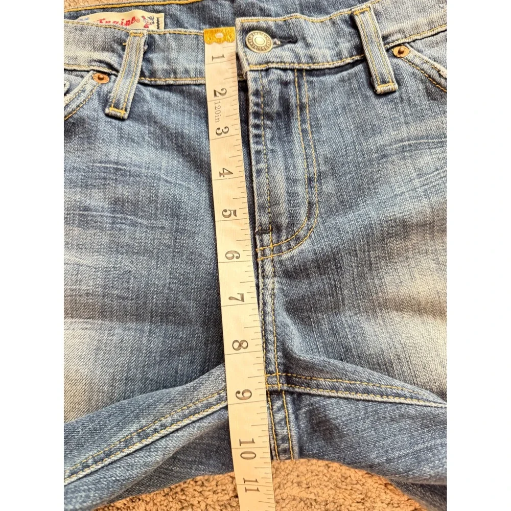 Red Engine Vintage Original Denim Shorts Medium Wash Raw Hem Size 29 Made in USA